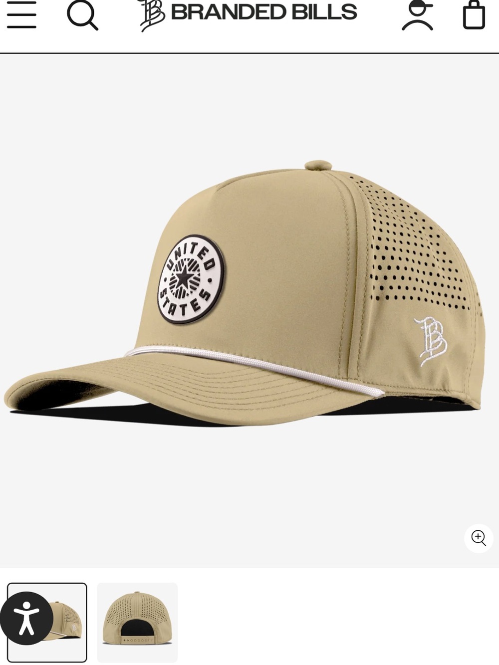 Branded Bills Anthem Curved 5 Panel Rope Hat (NWOT)
